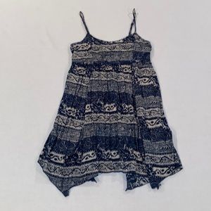 American Eagle women’s blue and cream spaghetti strap mini dress size small